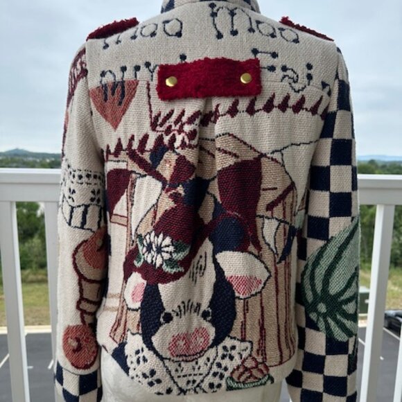 Upcycled military-style jacket. Size Small. - Picture 6 of 11